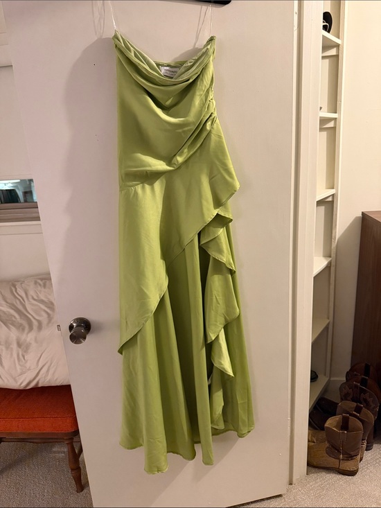 Peppermayo Dresses & Skirts - PEPPERMAYO Lime Green Satin Dress